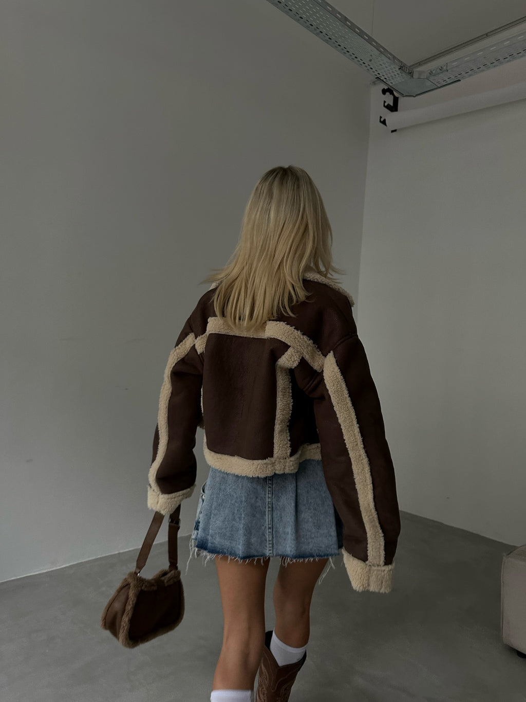 Fur Lined Brown Leather Coat
