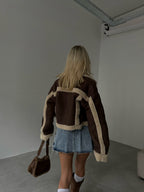 Fur Lined Brown Leather Coat