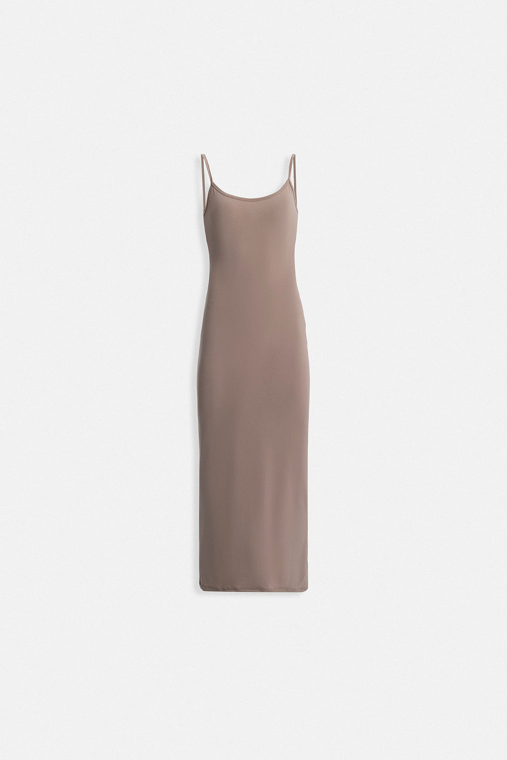 Thin Strap Maxi Beige Dress