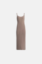 Thin Strap Maxi Beige Dress