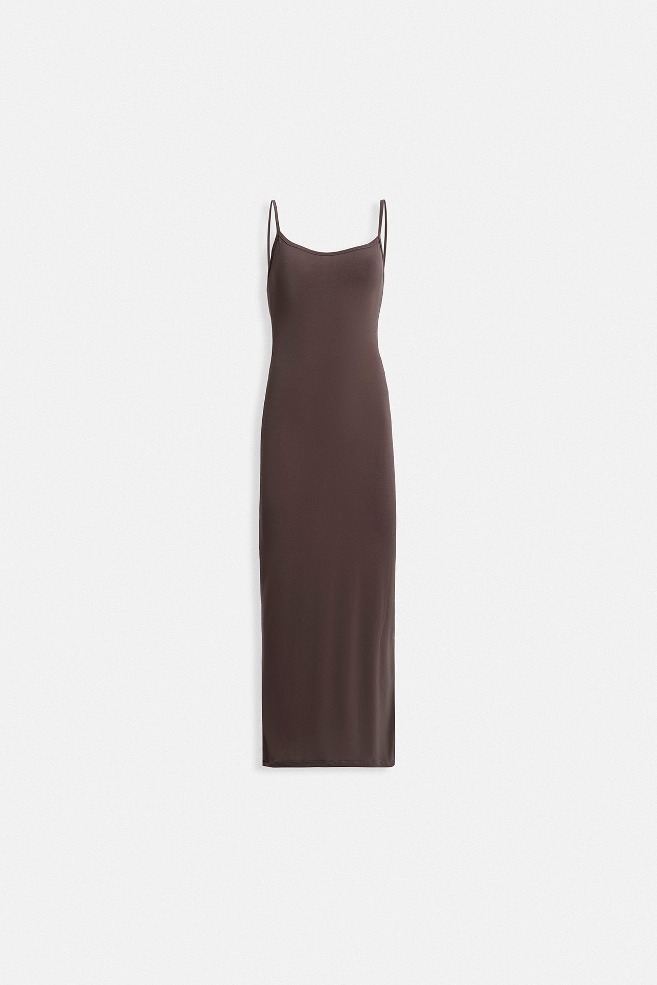 Thin Strap Maxi Brown Dress