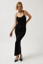 Thin Strap Maxi Black Dress