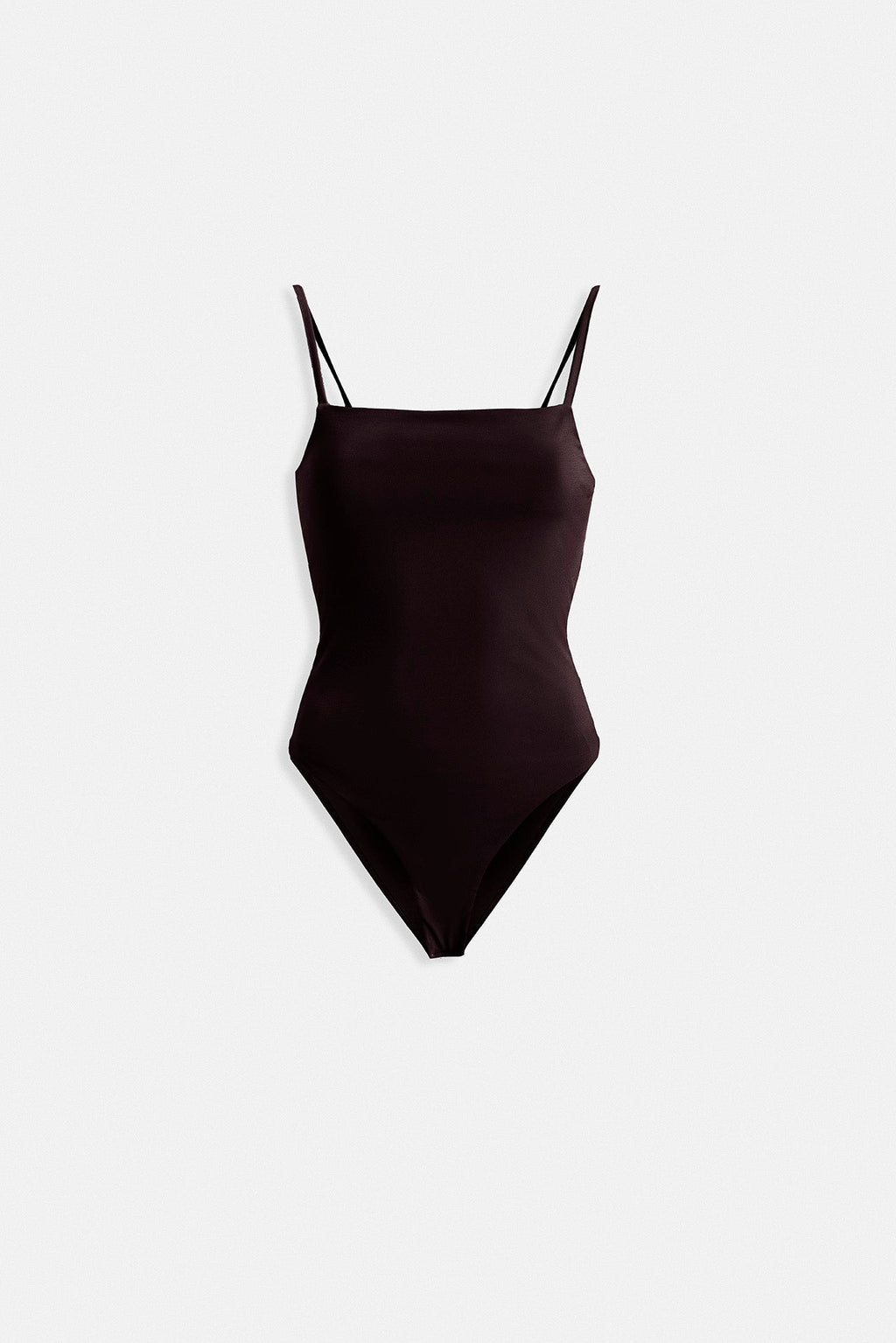String Strap Brown Bodysuit