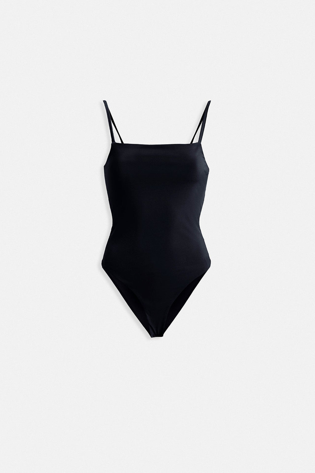 String Strap Black Bodysuit