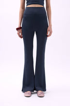 Flare Leg Slit Anthracite Leggings