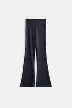 Flare Leg Slit Anthracite Leggings