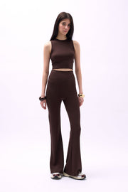 Spanish Leg Slit Brown Leggings
