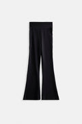 Flare Leg Slit Black Leggings