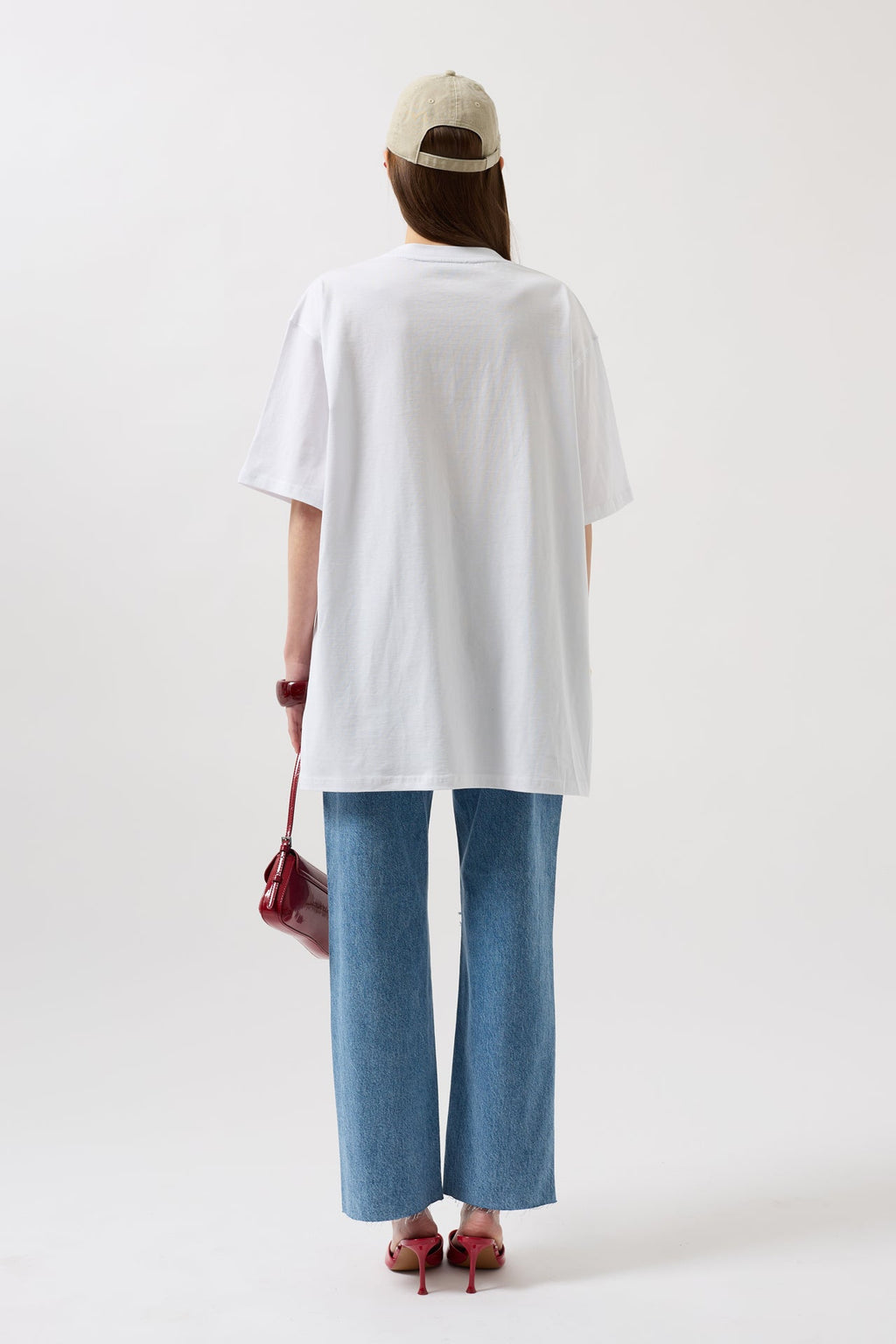 Embossed Printed White T-Shirt