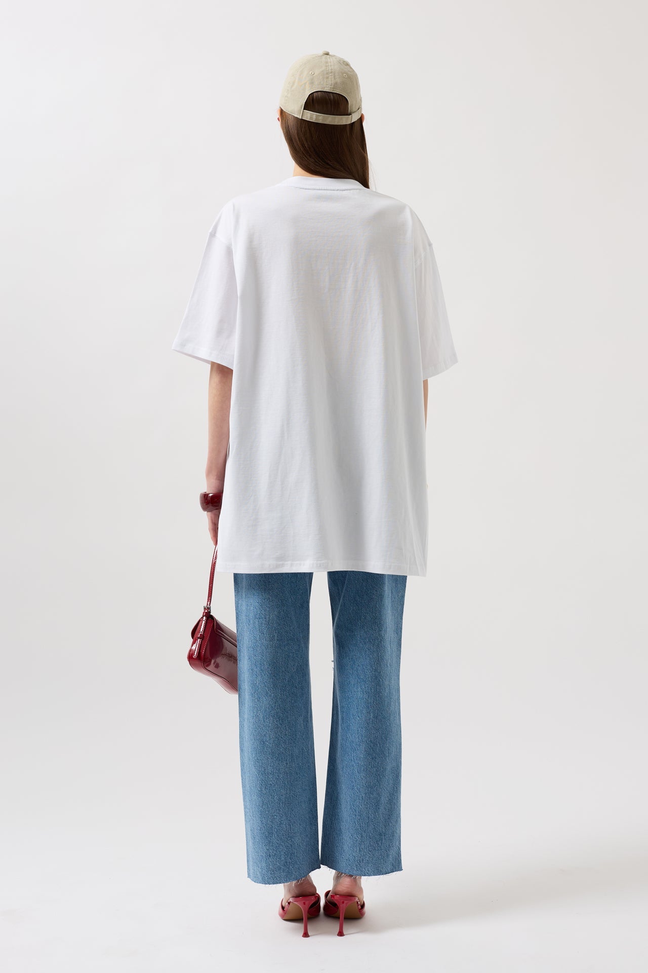 Embossed Printed White T-Shirt