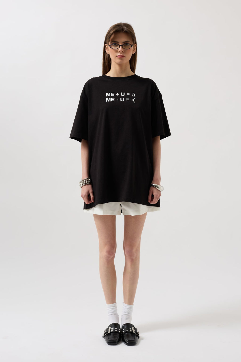 Embossed Printed Black T-Shirt
