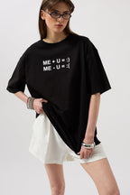 Embossed Printed Black T-Shirt