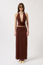Pencil Midi Brown Skirt