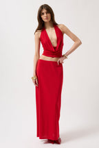 Pencil Midi Red Skirt