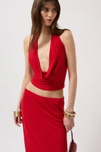 Pencil Midi Red Skirt