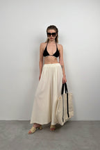 Kalin Waistt Ecru Linen Pants