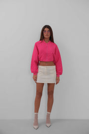 Quilted Bomber Fuchsia Jacket