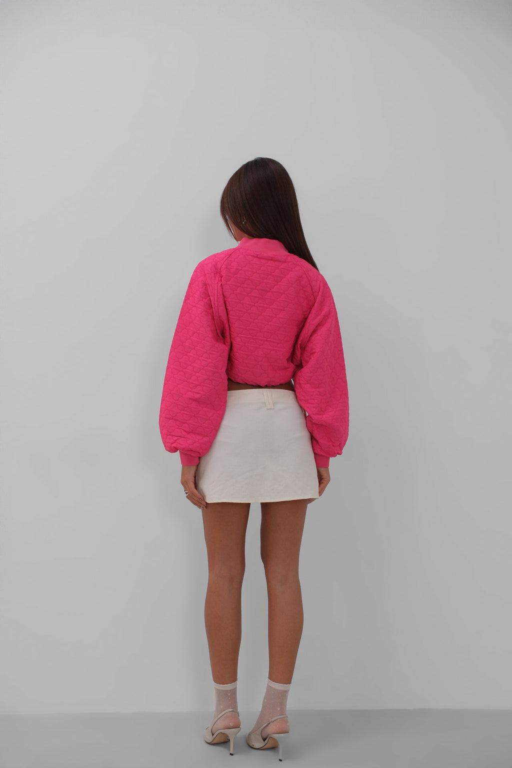 Quilted Bomber Fuchsia Jacket