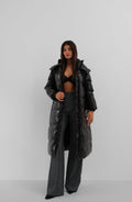 Hooded Black Maxi Puffer Coat