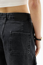 Cargo Pocket Bermuda Gray Denim Shorts