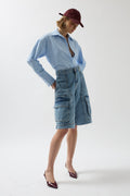 Cargo Pocket Bermuda Blue Denim Shorts