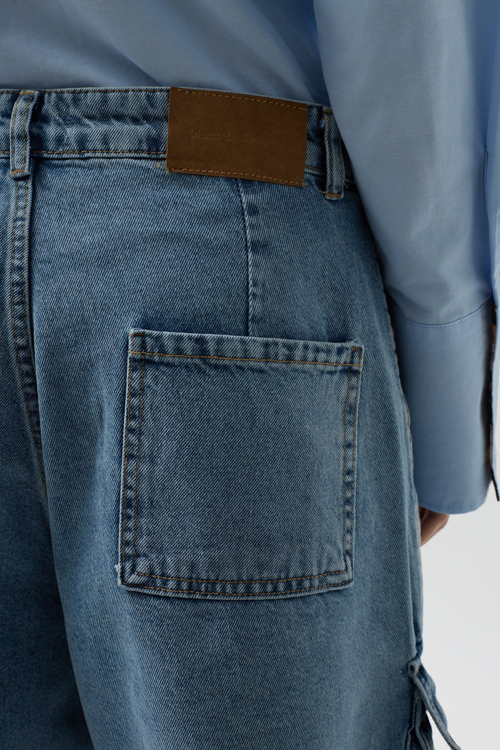 Cargo Pocket Bermuda Blue Denim Shorts