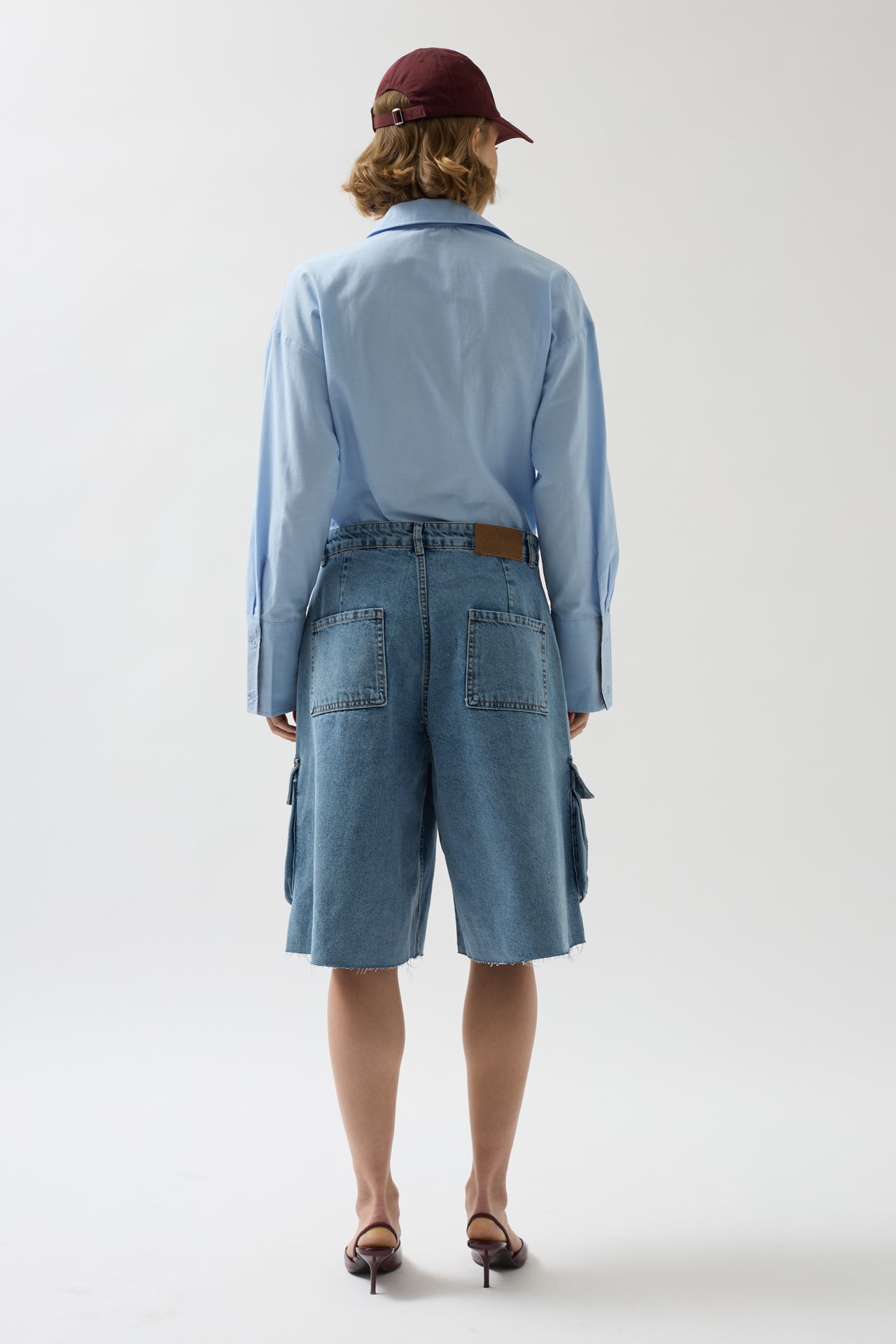 Cargo Pocket Bermuda Blue Denim Shorts