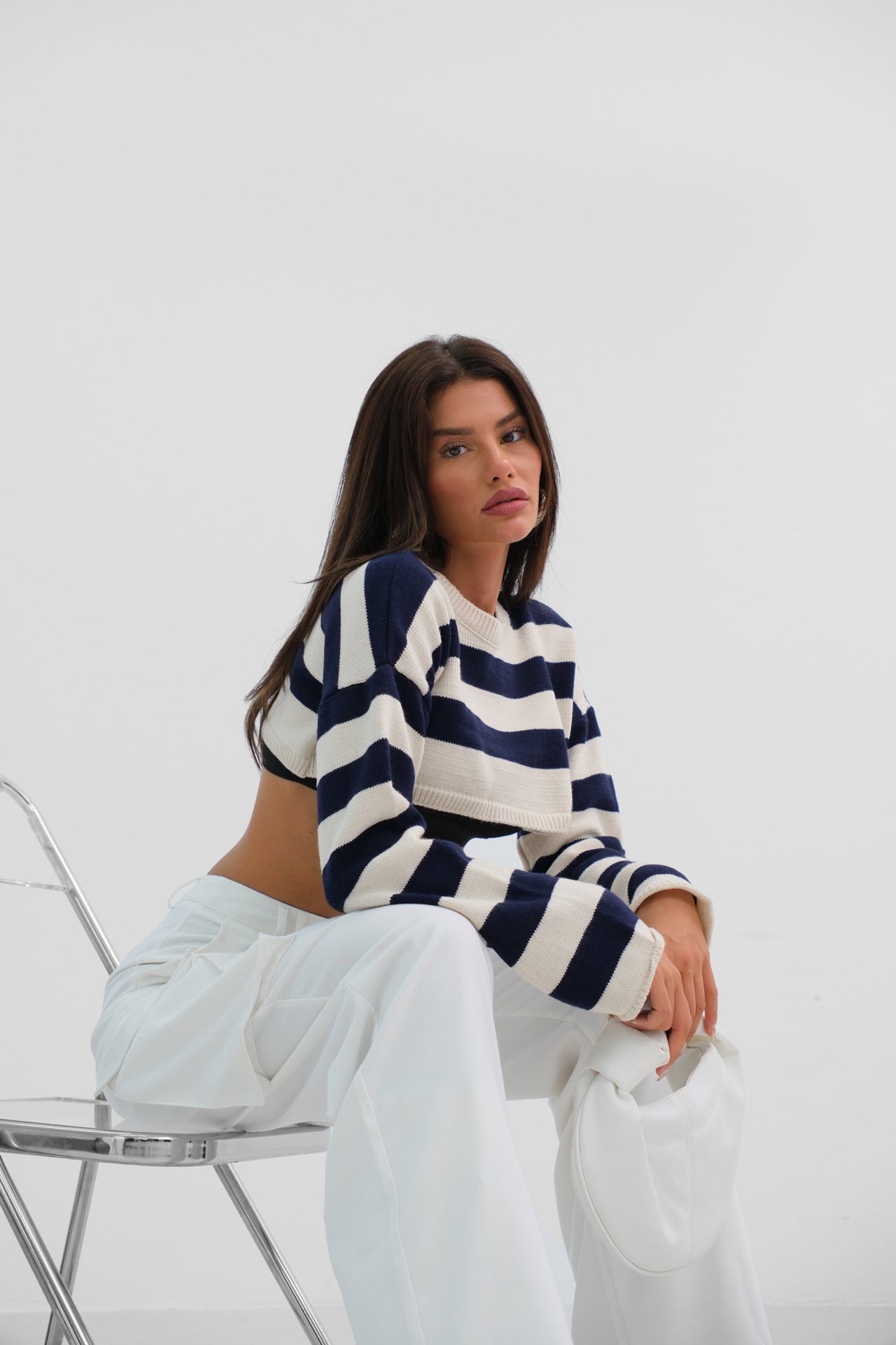 Cargo Pocket White High Waist Pants