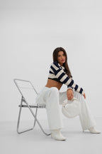 Cargo Pocket White High Waist Pants