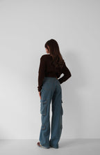 Cargo Pocket Blue Jeans