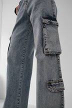 Cargo Pocket Light Blue Jeanss