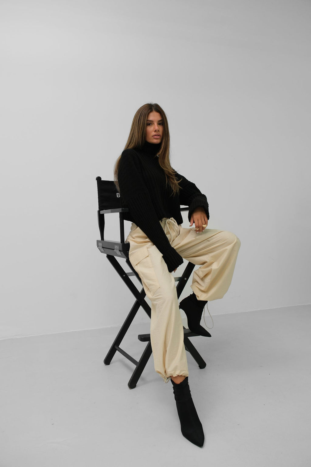 Cargo Pocket Krem Jogger Pants