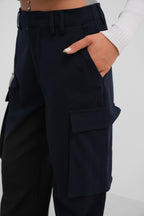 Cargo Pocket Navy High Waist Pants