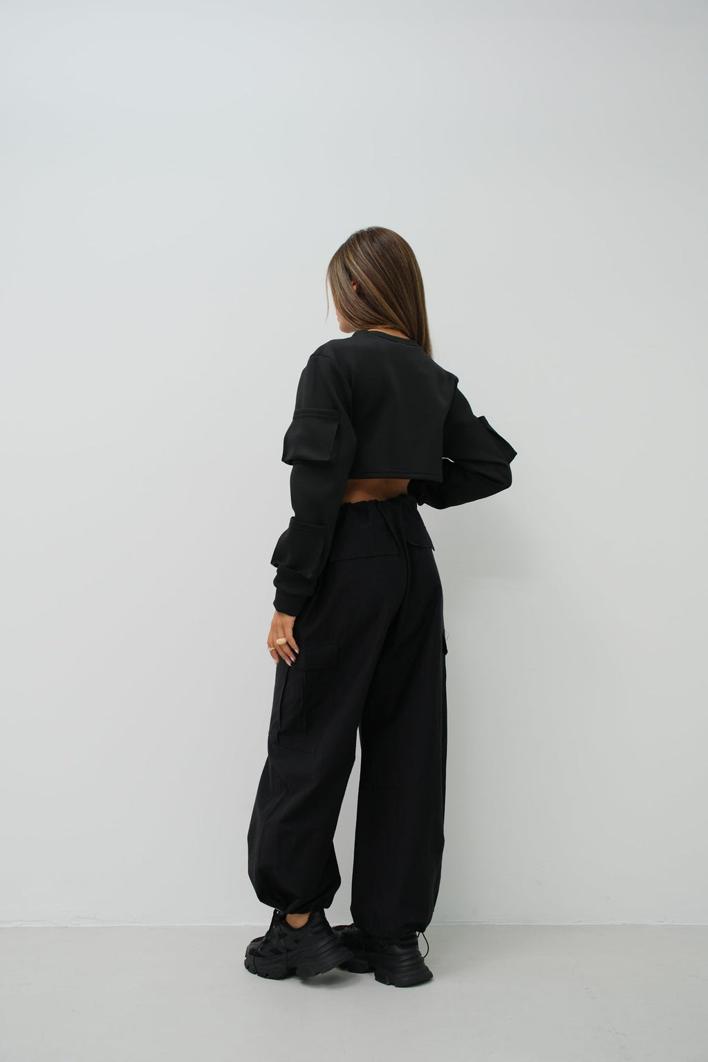 Cargo Pocket Black Jogger Pants