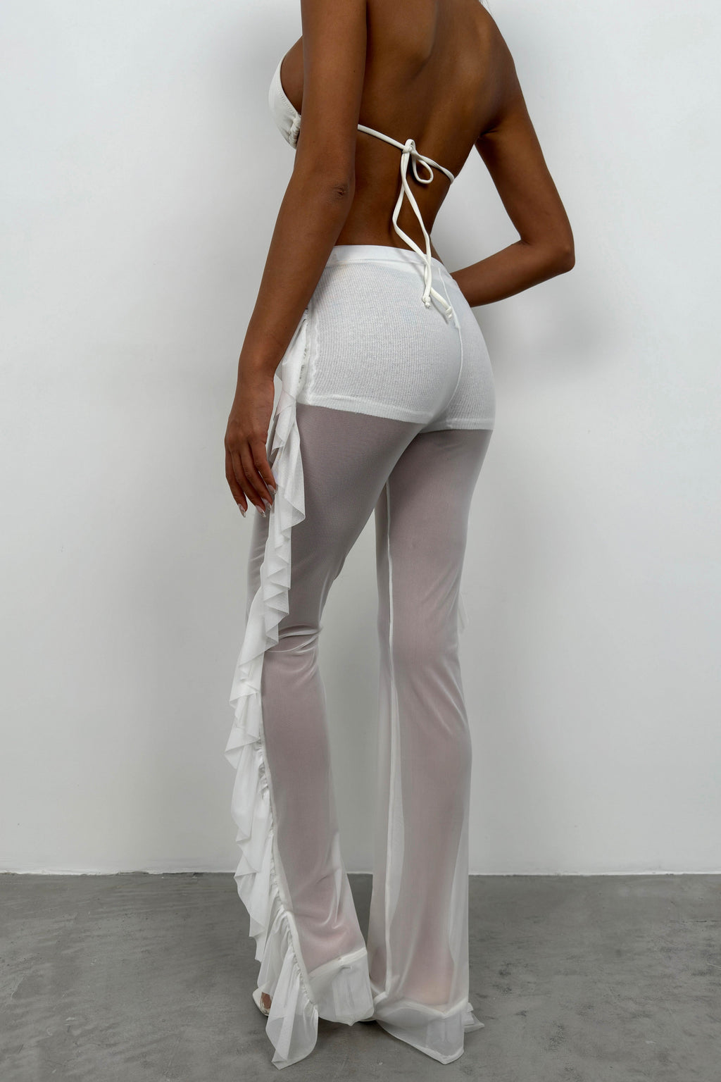 Katli Transparan White Pants