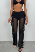 Layered Transparent Black Pants