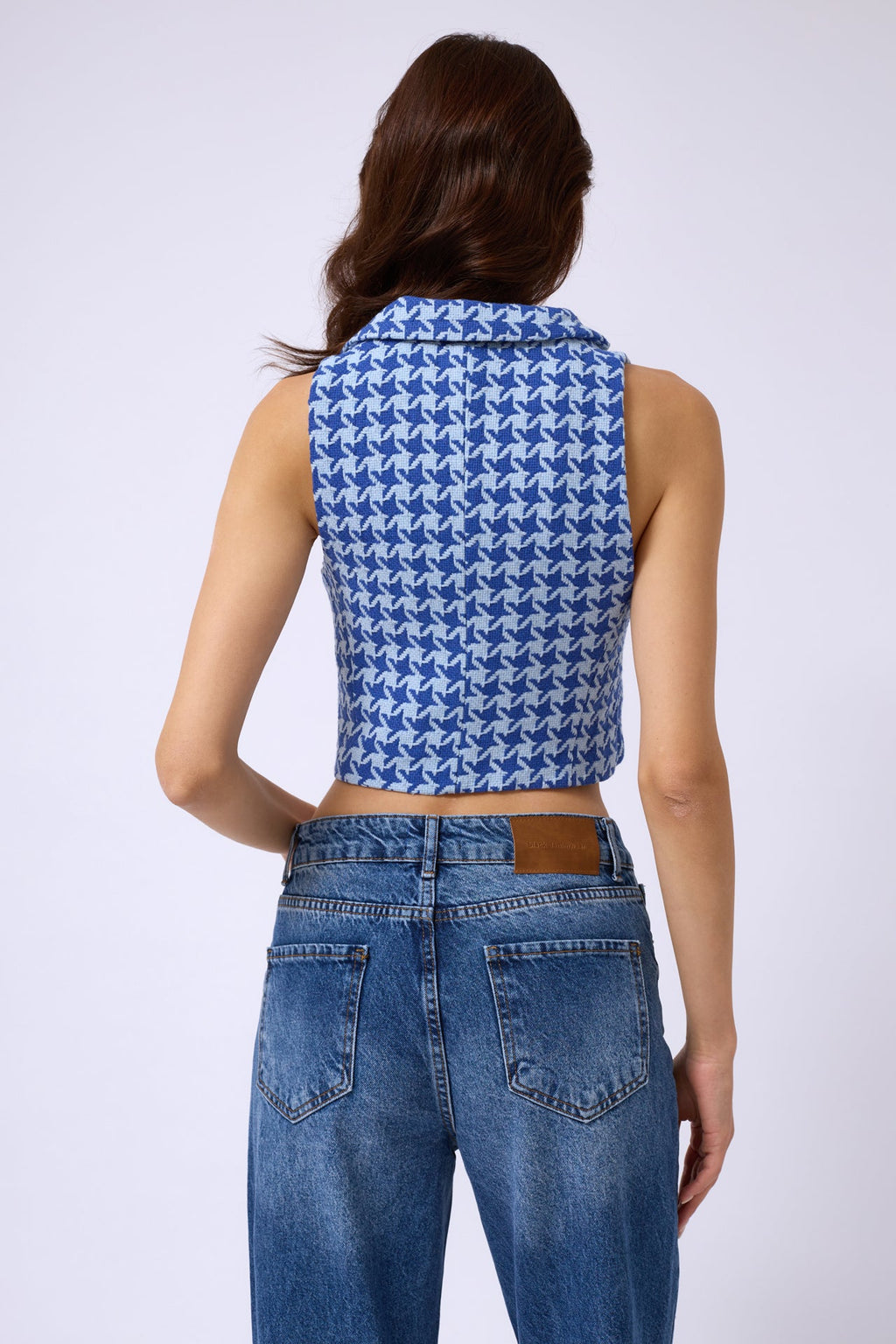 Kazayagi Crop Saxe Blue Vest