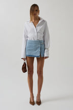 Waistt Detail Denim Blue Skort