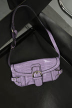 Waistt Detail Lila Rugan Bag