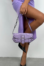 Waistt Detail Lila Rugan Bag