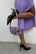 Waistt Detail Lila Rugan Bag