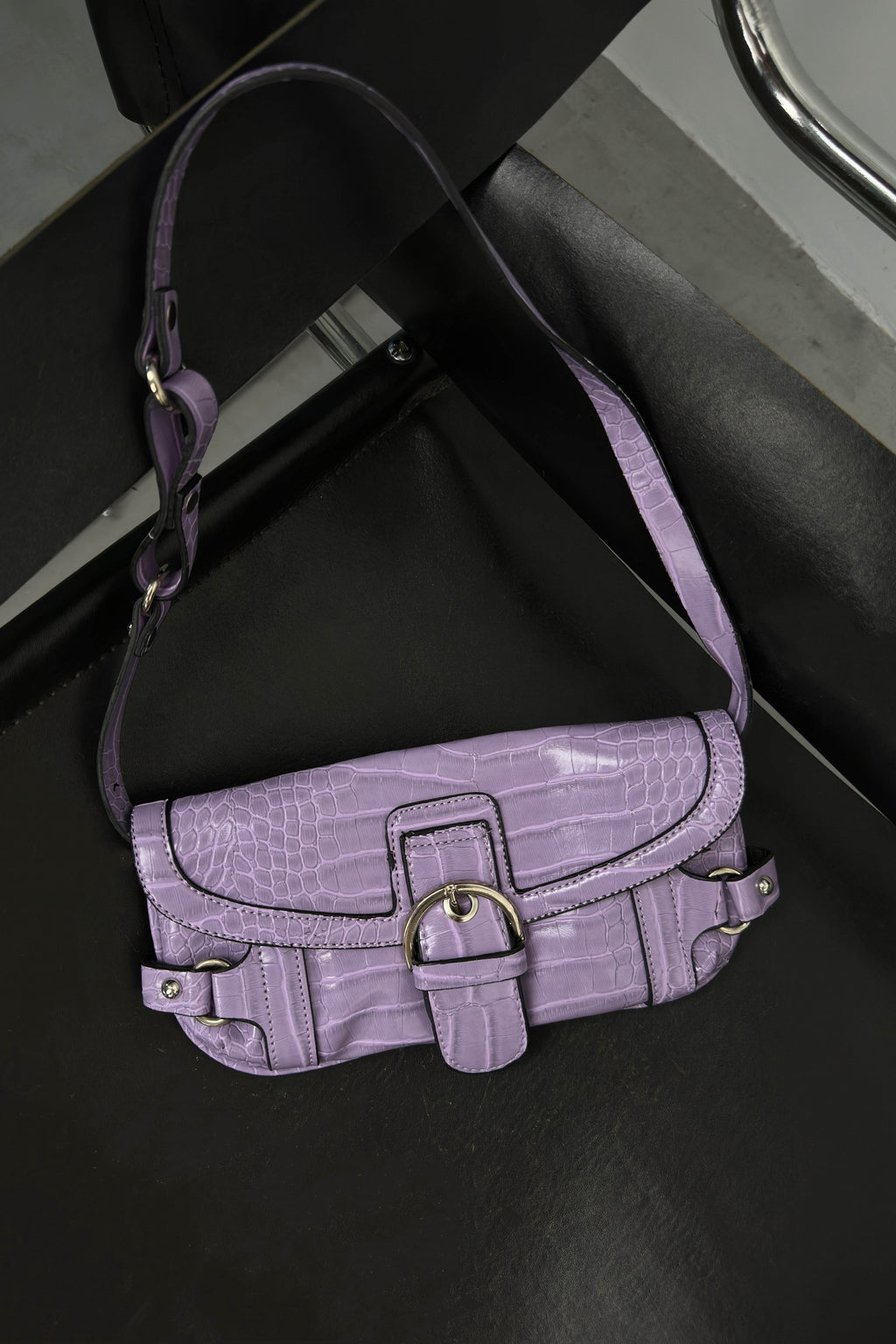 Waistt Detail Lila Rugan Bag