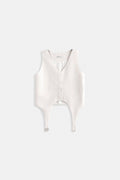Belt Detail V Neck White Andst