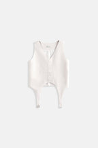 Belt Detail V Neck White Andst