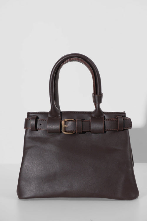 Belt Detail Brown Handbag
