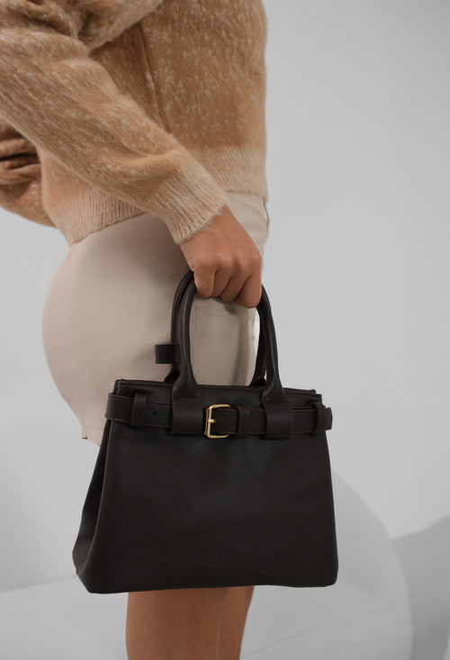 Belt Detail Brown Handbag