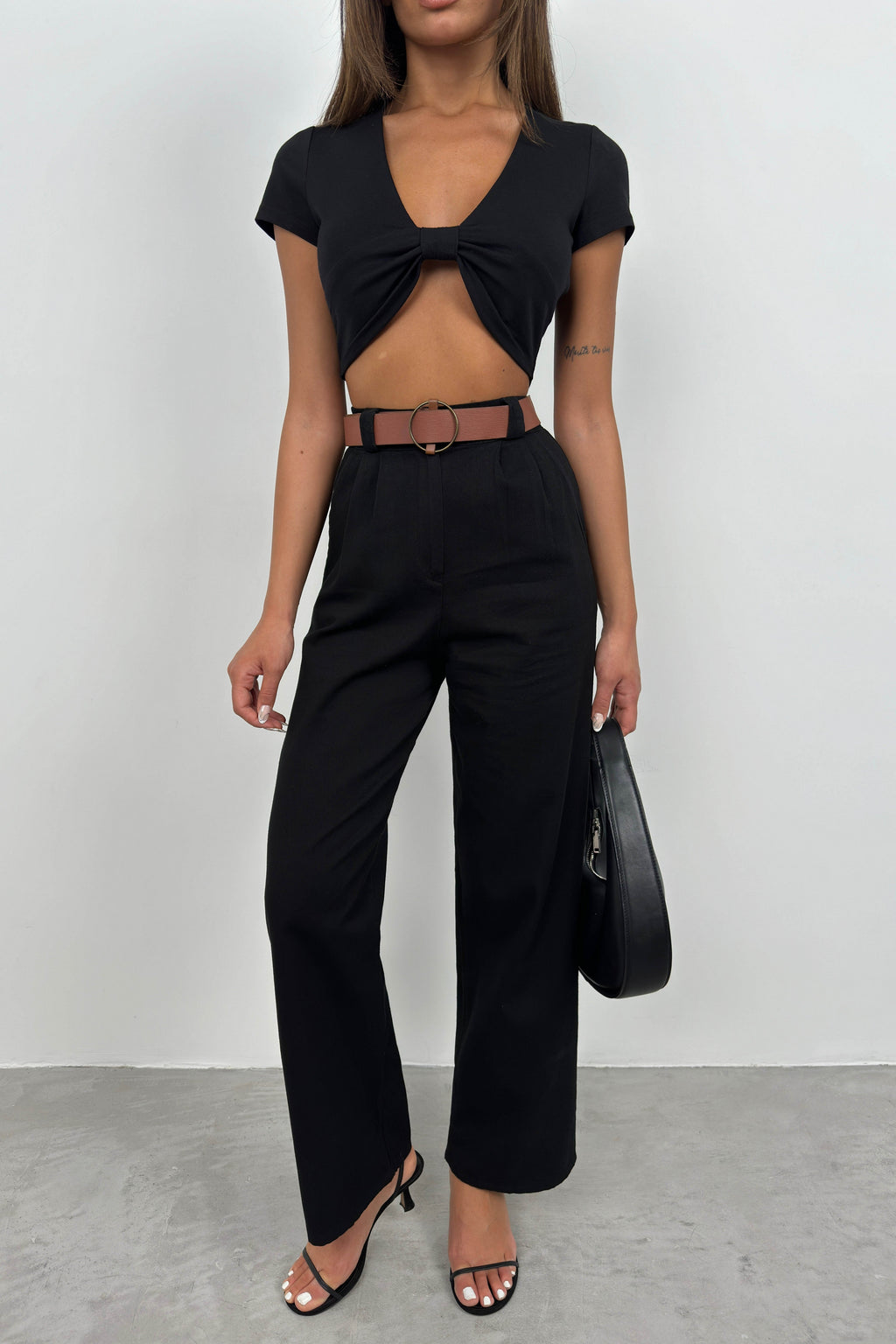 Waist Black Palazzo Pants