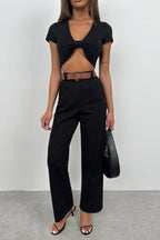 Waist Black Palazzo Pants
