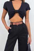 Waist Black Palazzo Pants