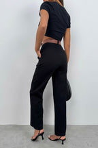 Waist Black Palazzo Pants